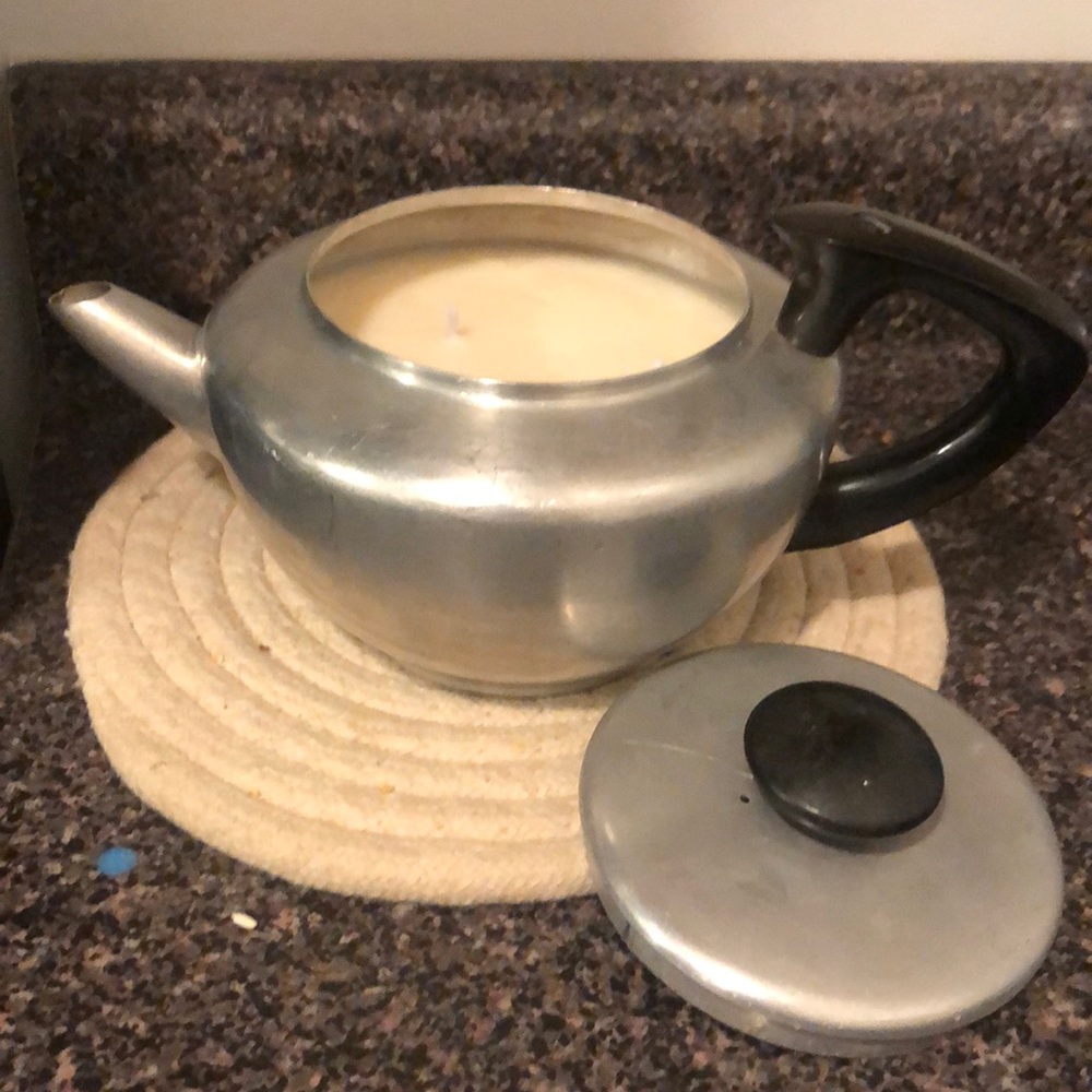 Handmade Tea Kettle Vanilla Soy Candle